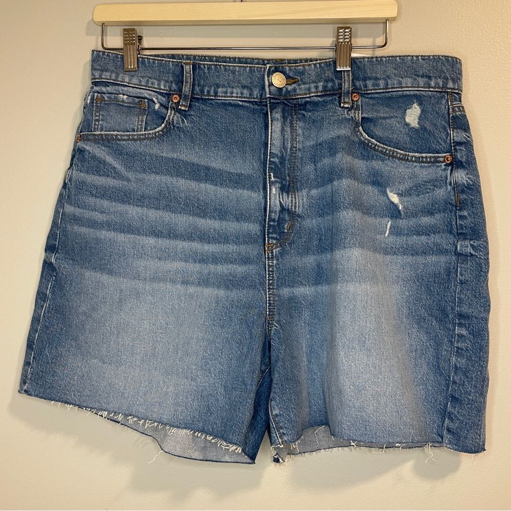 The Loft High Waist Boyfriend Denim Shorts Size 14P